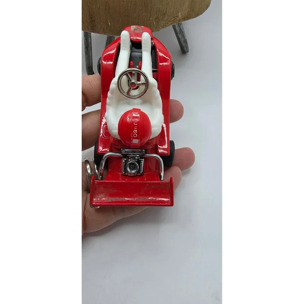 Vintage Red Diecast Go-Kart Toy Racer White Driver Pull Back Made in China